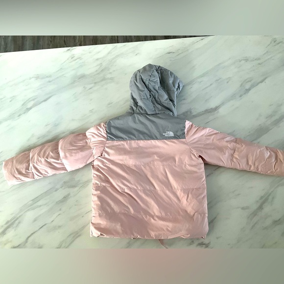 The North Face Pink and Gray Puffer Jackets - Picture 3 of 5